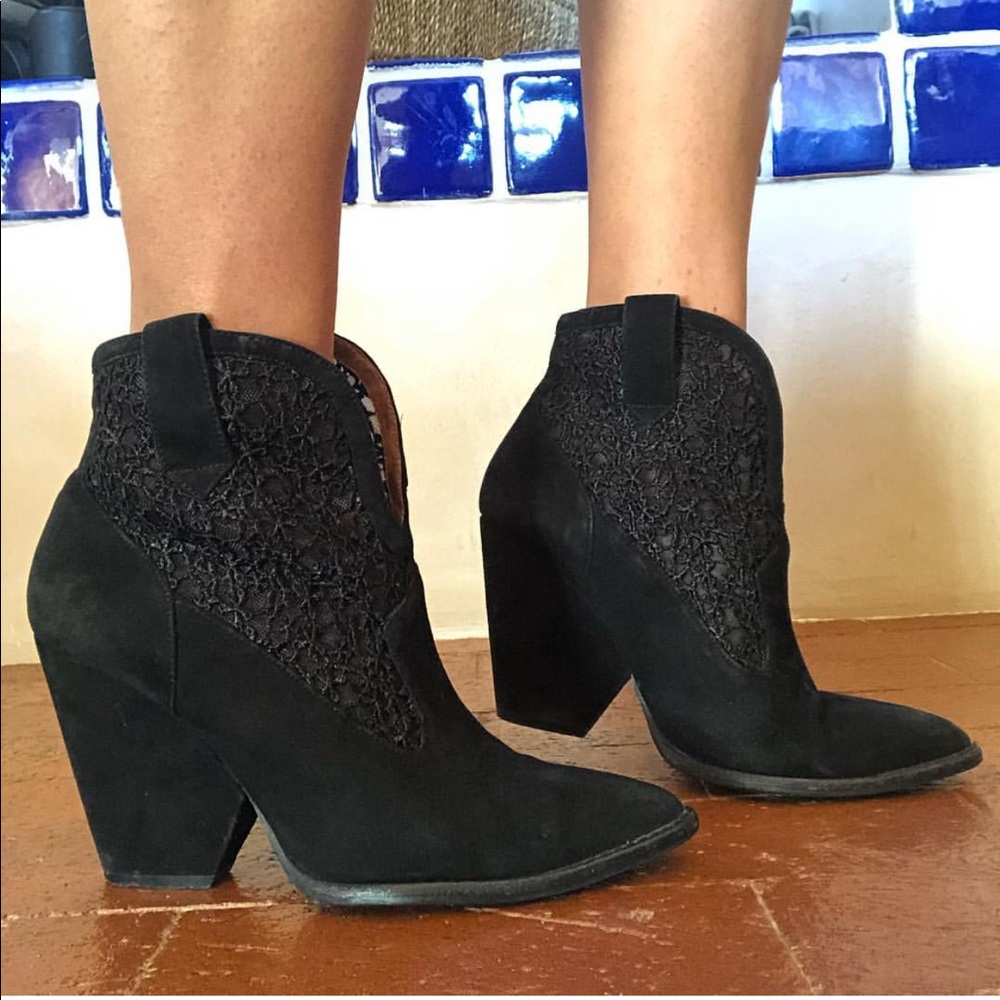 Jeffrey Campbell suede western boho embroidered